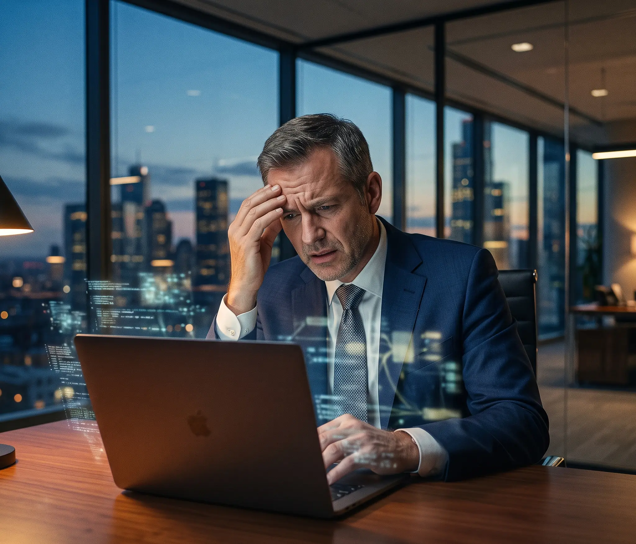 Business owner frustrated by AI visibility gap